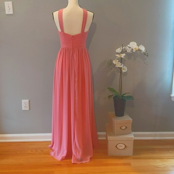 #LEVKOFF Halter Chiffon A-Line Gown - Size 4 - Picture 6 of 11